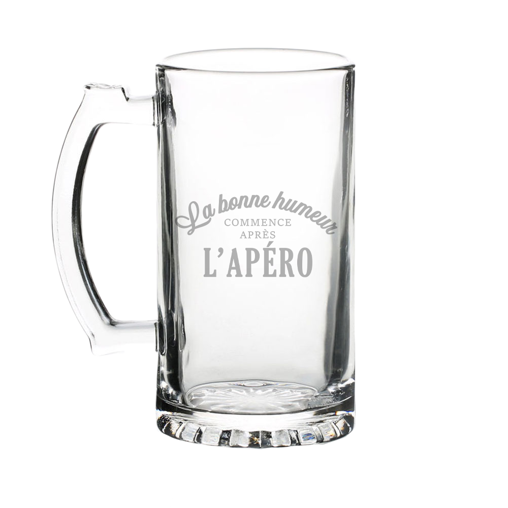 Verre gravé - La bonne humeur commence après l'Apéro