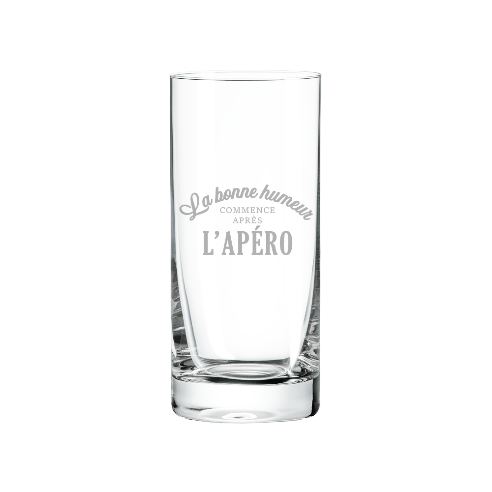 Verre gravé - La bonne humeur commence après l'Apéro