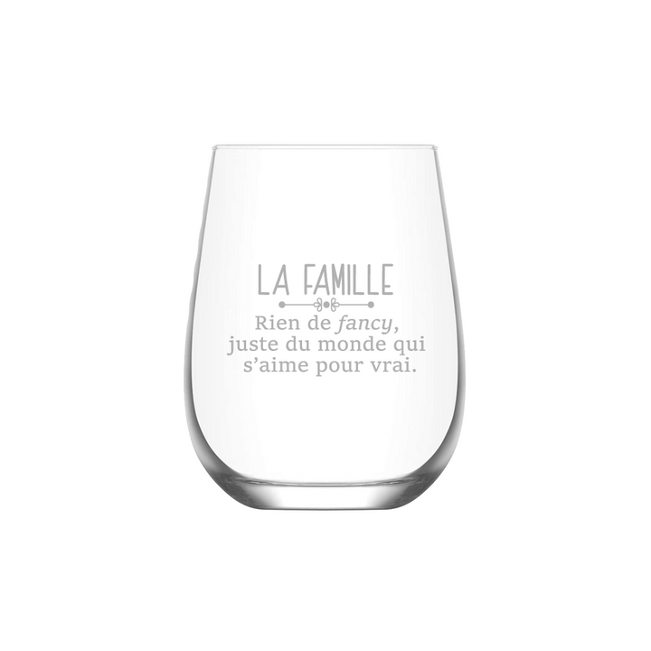 Verre gravé - La famille, rien de fancy