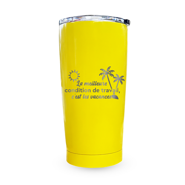 Verre gravé - La meilleure condition de travail, c'est les vacances