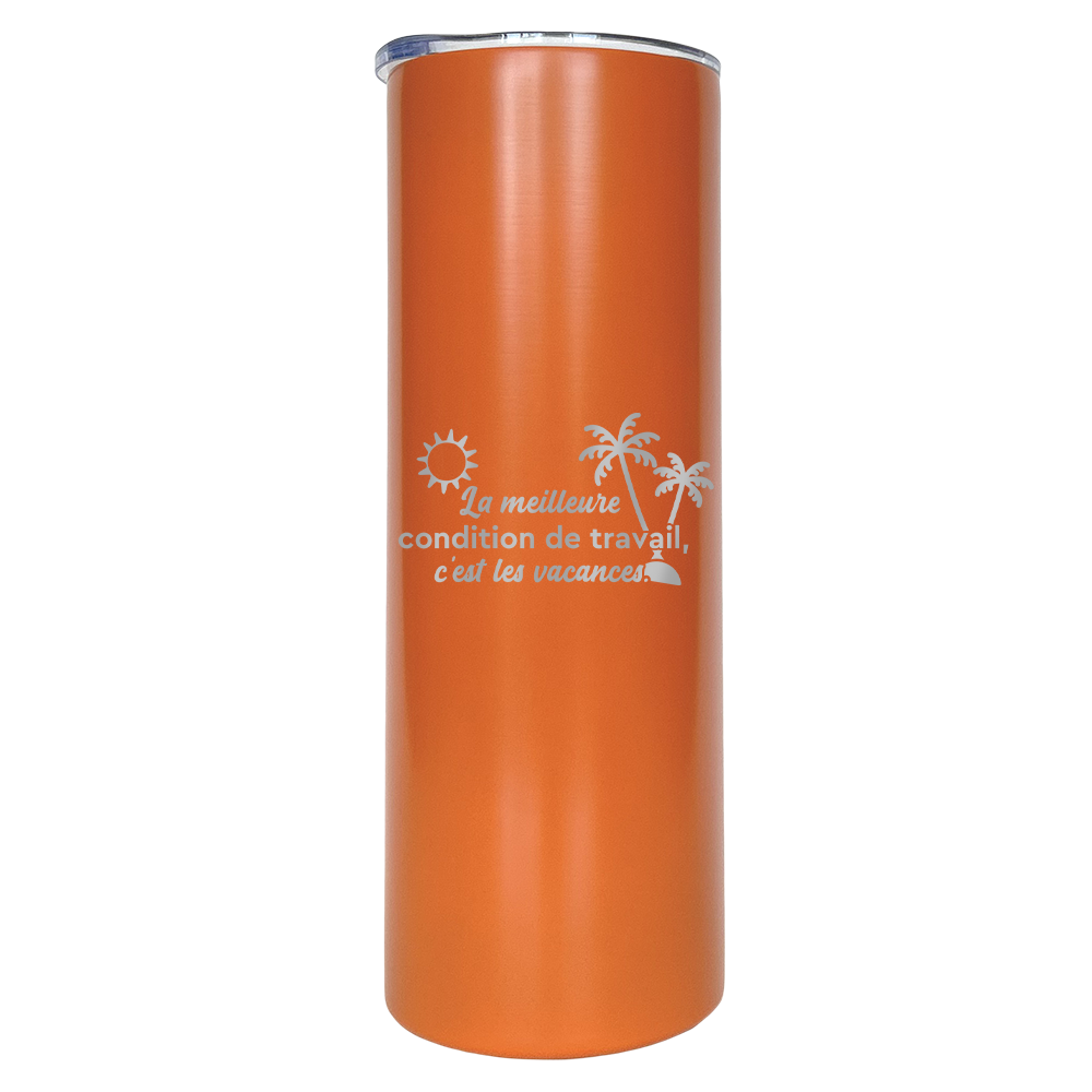 Verre gravé - La meilleure condition de travail, c'est les vacances