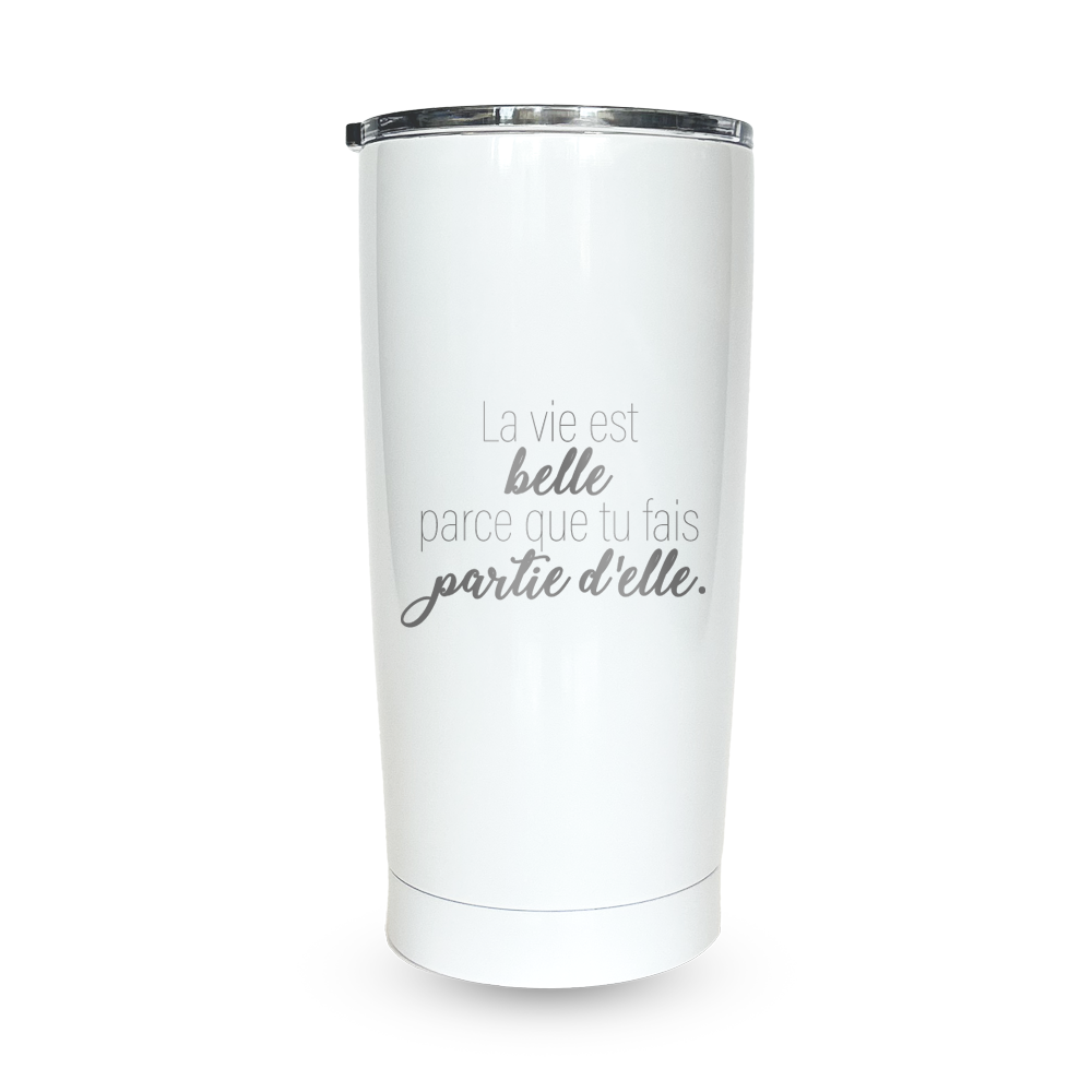 Verre Gravé - La vie est belle parce que tu fais partie d'elle