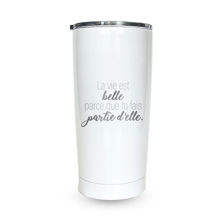 Verre Gravé - La vie est belle parce que tu fais partie d'elle