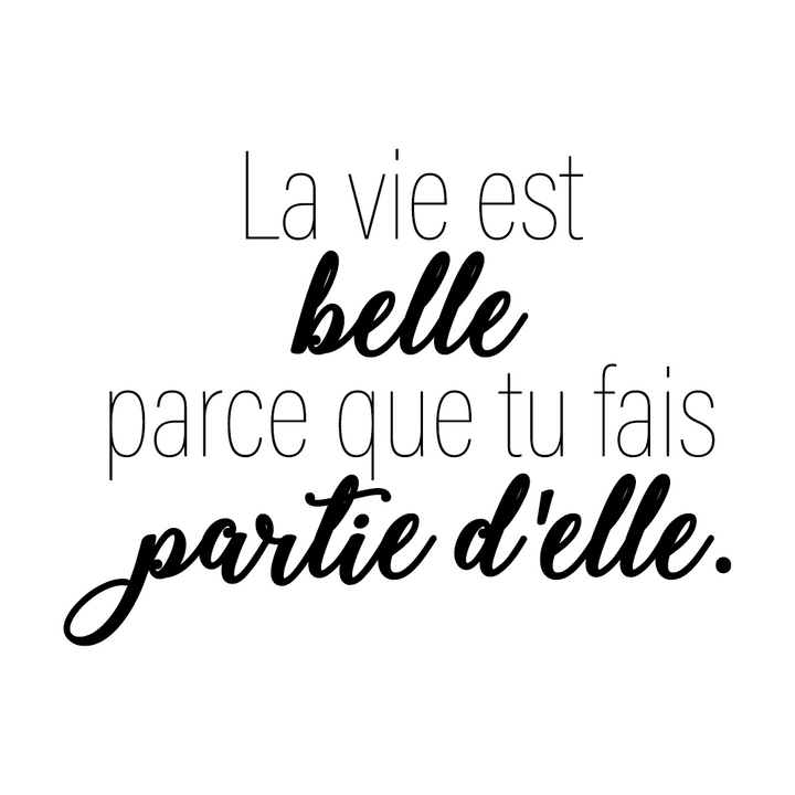 Verre Gravé - La vie est belle parce que tu fais partie d'elle