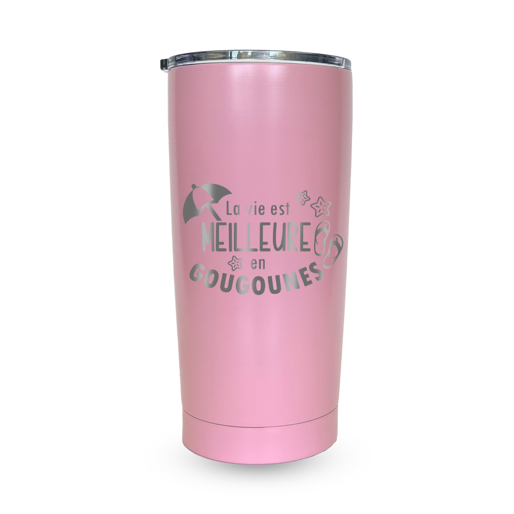 Verre gravé - La vie est meilleure en gougounes