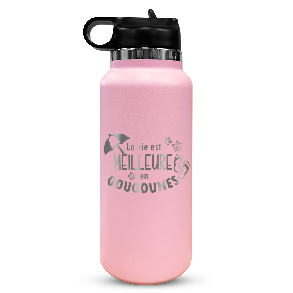 Verre gravé - La vie est meilleure en gougounes