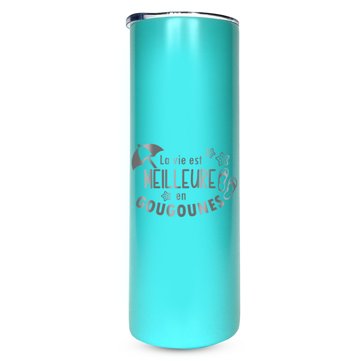 Verre gravé - La vie est meilleure en gougounes