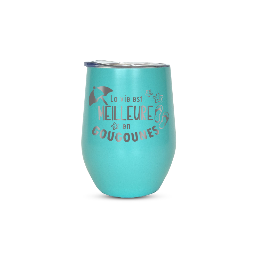 Verre gravé - La vie est meilleure en gougounes