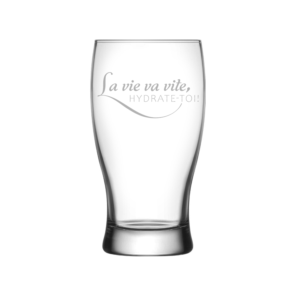 Verre Gravé - La vie va vite, hydrate-toi!
