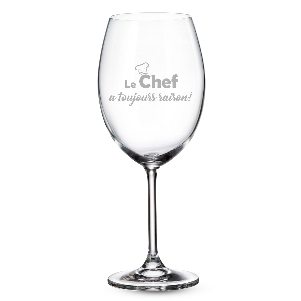 Verre gravé - Le Chef a toujours raison