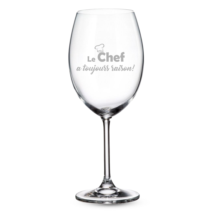 Verre gravé - Le Chef a toujours raison