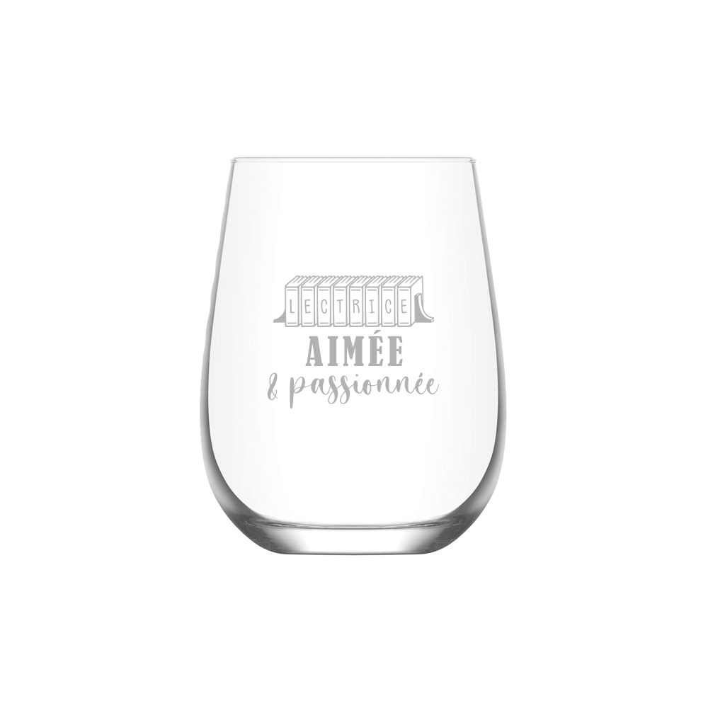 Verre gravé - Lectrice aimée & passionnée