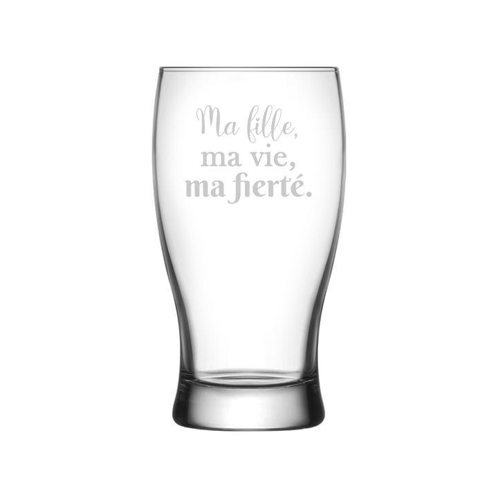 Verre gravé - Ma fille, ma vie, ma fierté