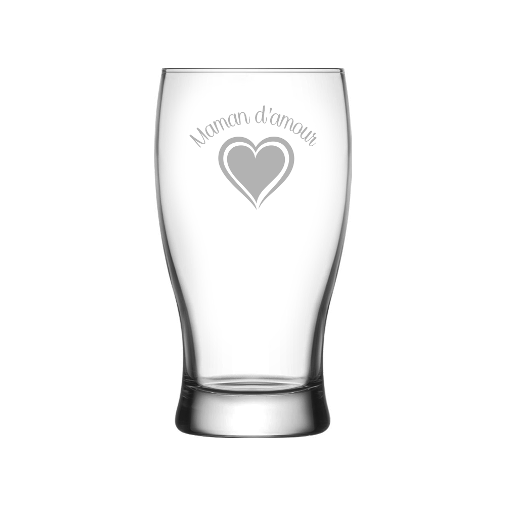 Verre gravé - Maman d'amour