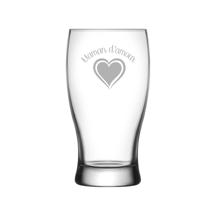 Verre gravé - Maman d'amour