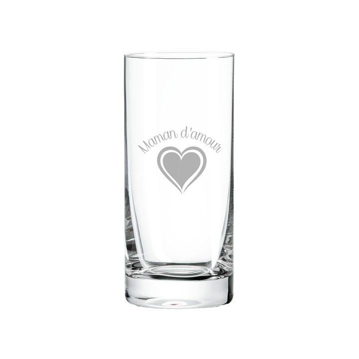Verre gravé - Maman d'amour