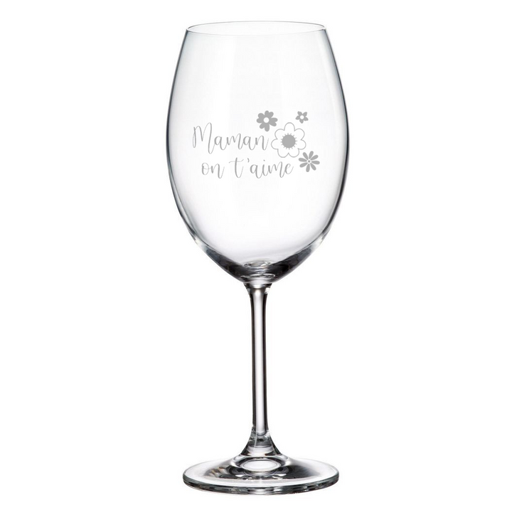Verre gravé - Maman on t'aime