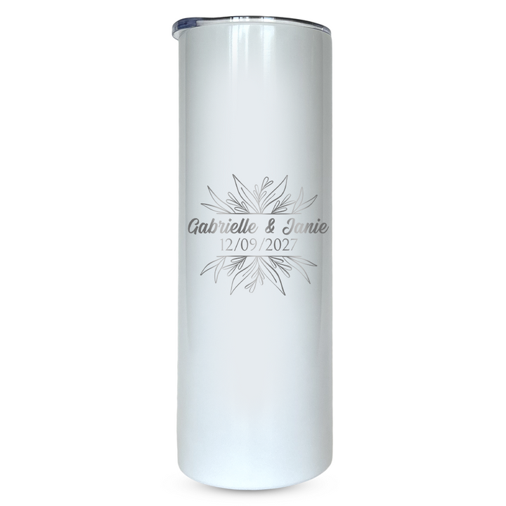 Verre gravé - Mariage (Feuillage)