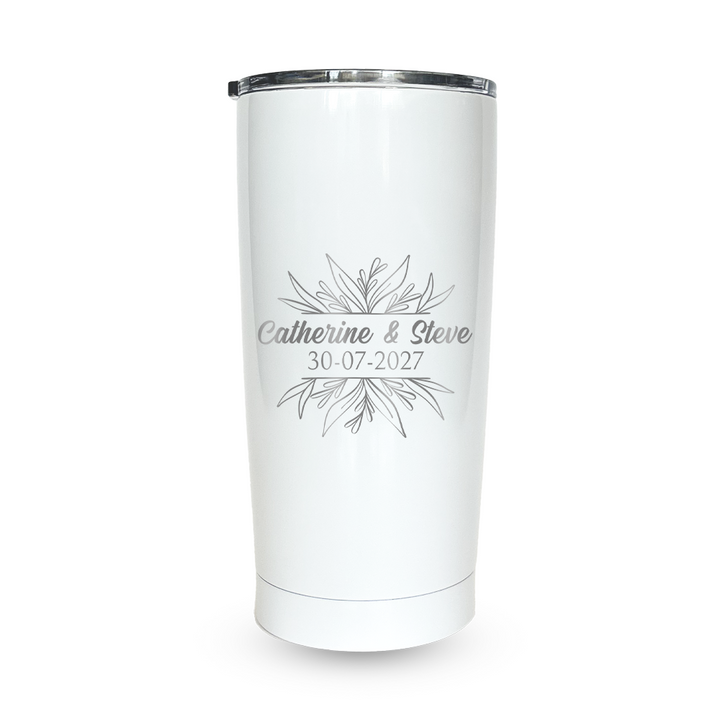 Verre gravé - Mariage (Feuillage)