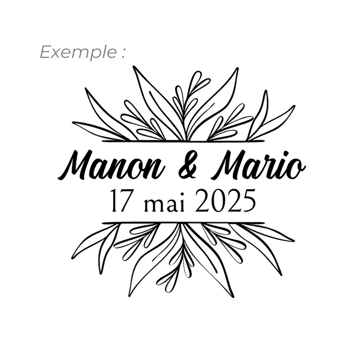 Verre gravé - Mariage (Feuillage)