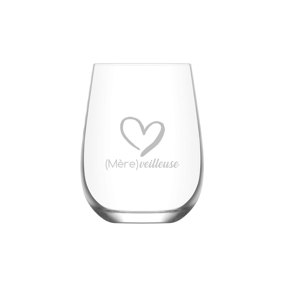Verre gravé - (Mère)veilleuse