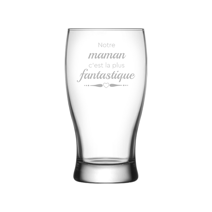 Verre gravé - Notre maman c'est la plus fantastique