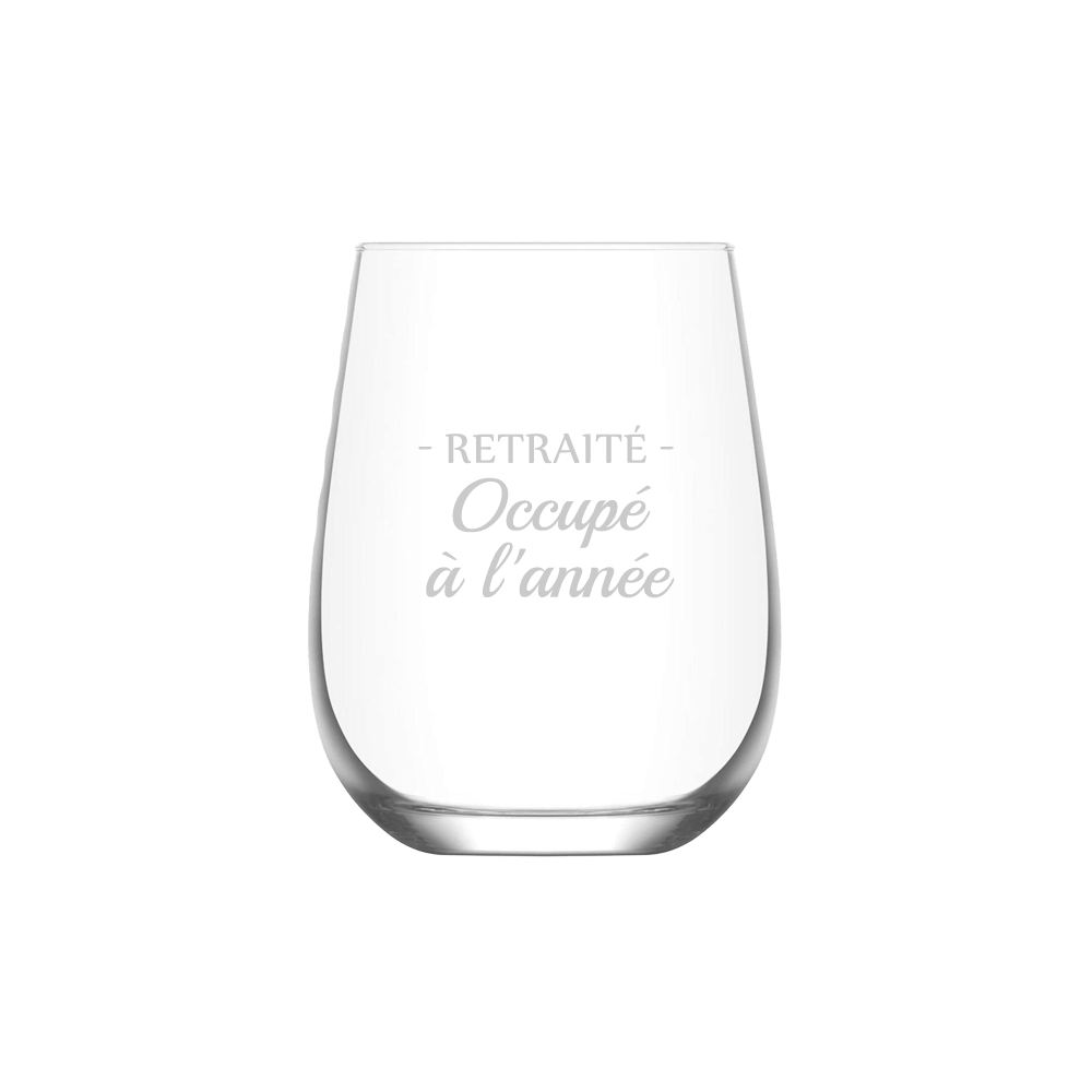 Verre gravé - Retraité Occupé à l'année