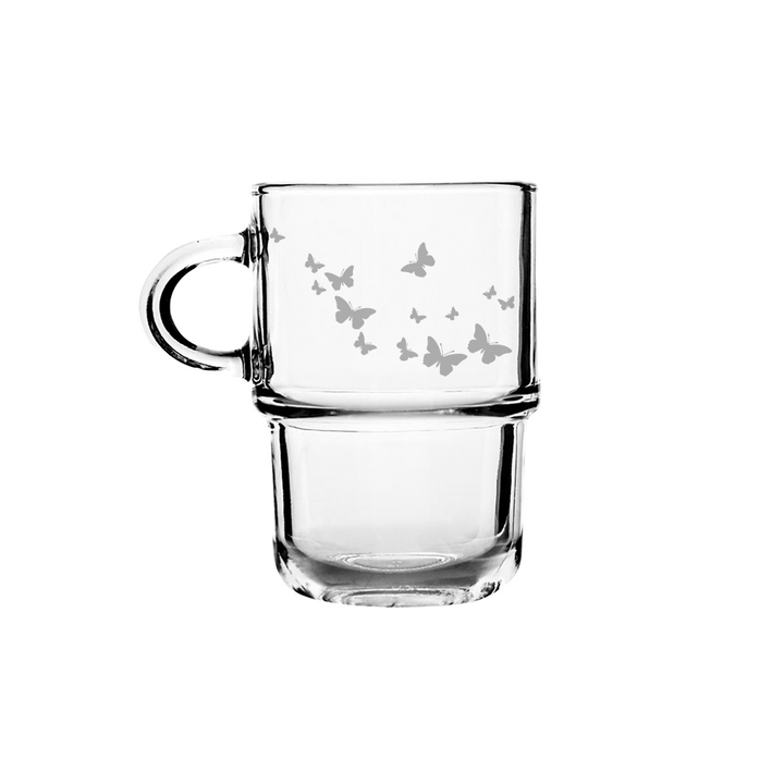 Verre gravé - Papillons