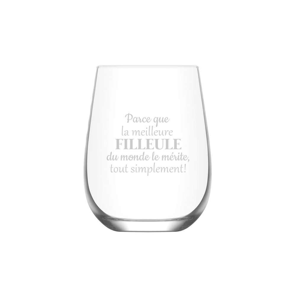 Verre gravé - Parce que la meilleure Filleule
