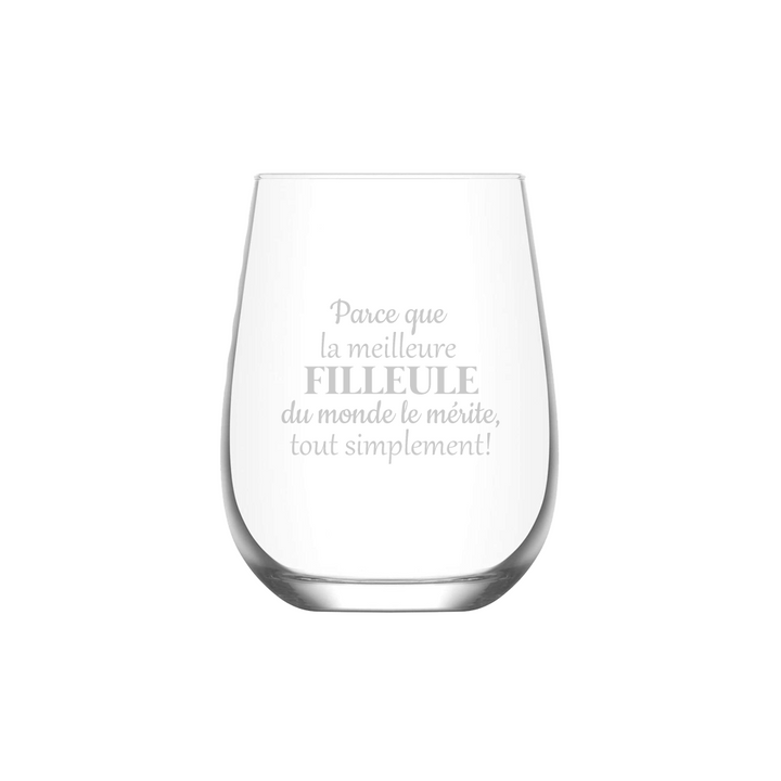 Verre gravé - Parce que la meilleure Filleule