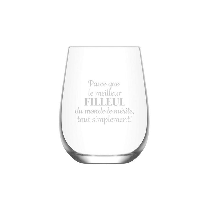 Verre gravé - Parce que le meilleur Filleul