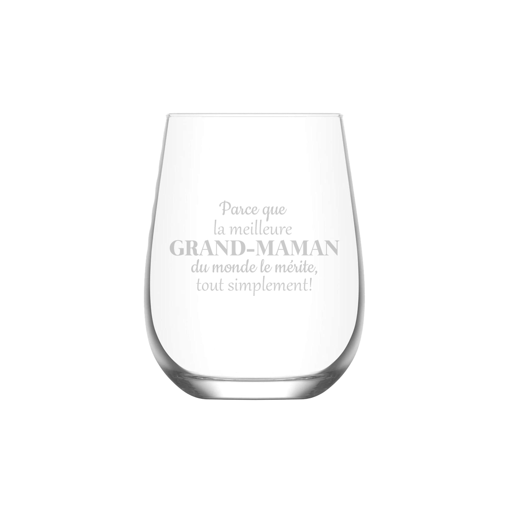 Verre gravé - Parce que Grand-Maman