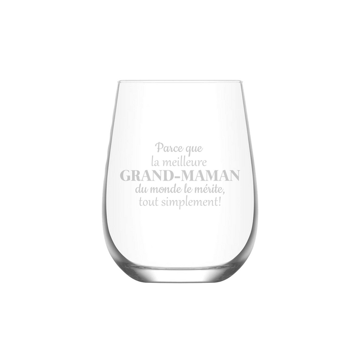 Verre gravé - Parce que Grand-Maman