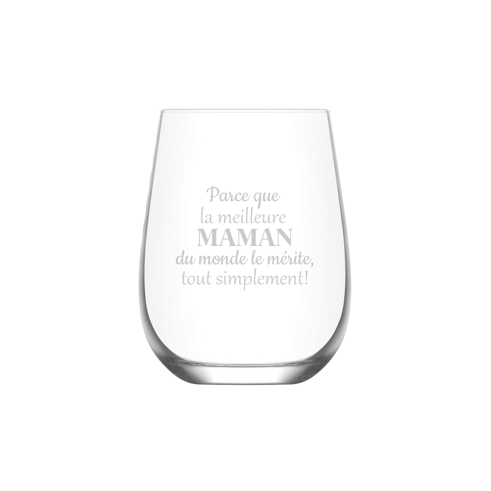 Verre gravé - Parce que la meilleure Maman
