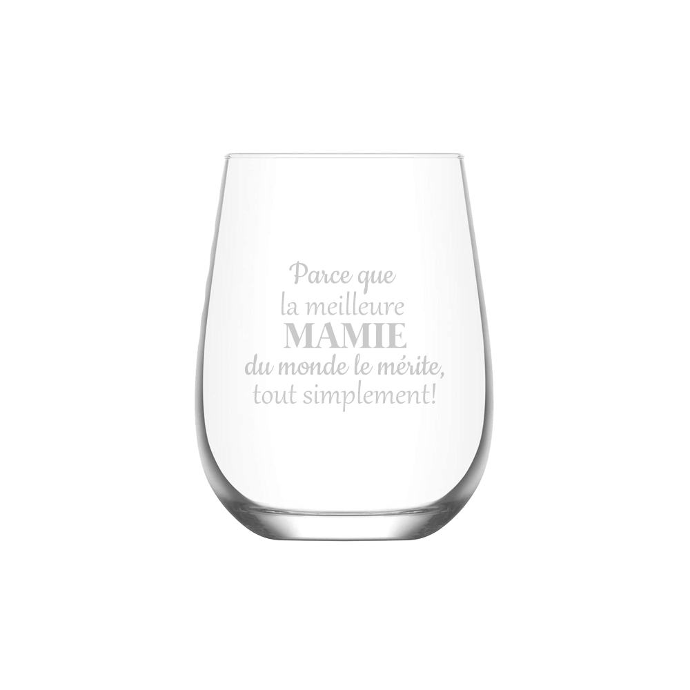Verre gravé - Parce que la meilleure Mamie
