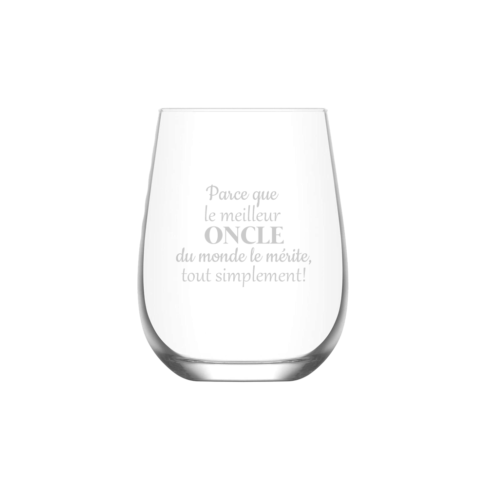 Verre gravé - Parce que le meilleur oncle