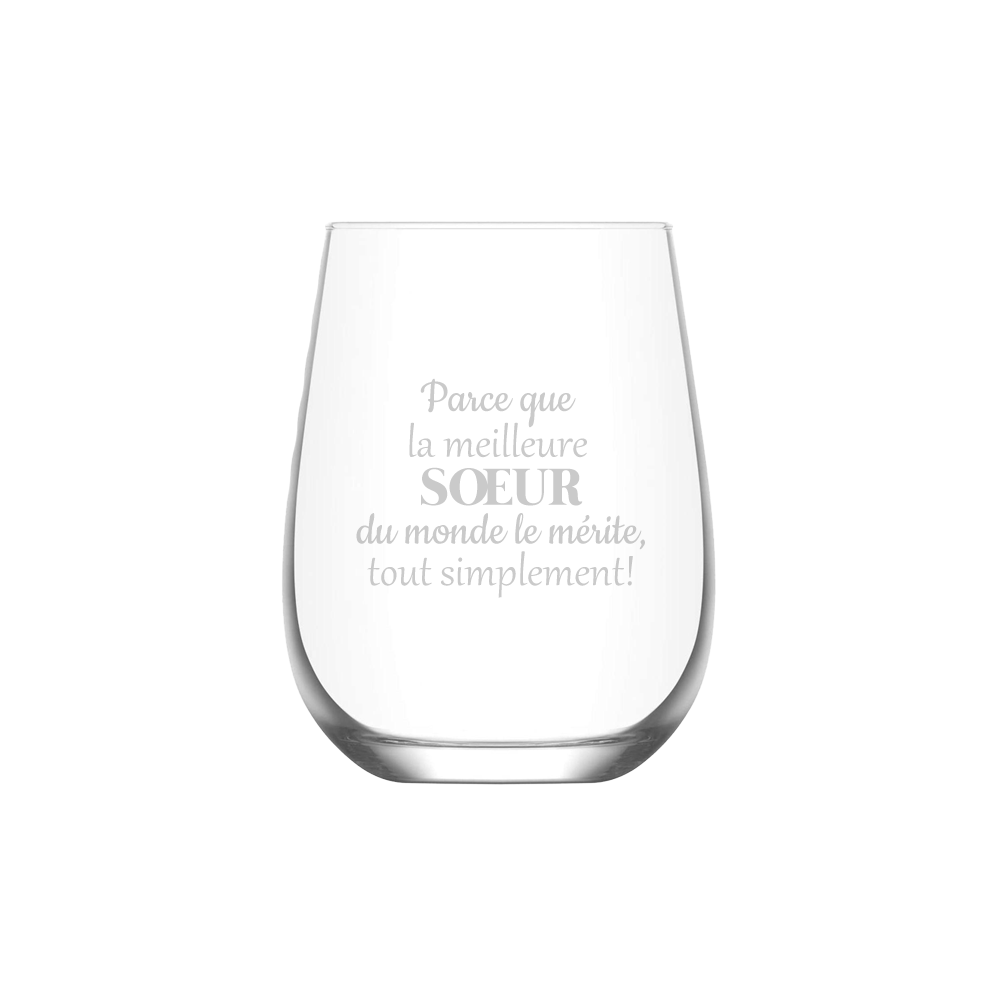 Verre gravé - Parce que la meilleure soeur