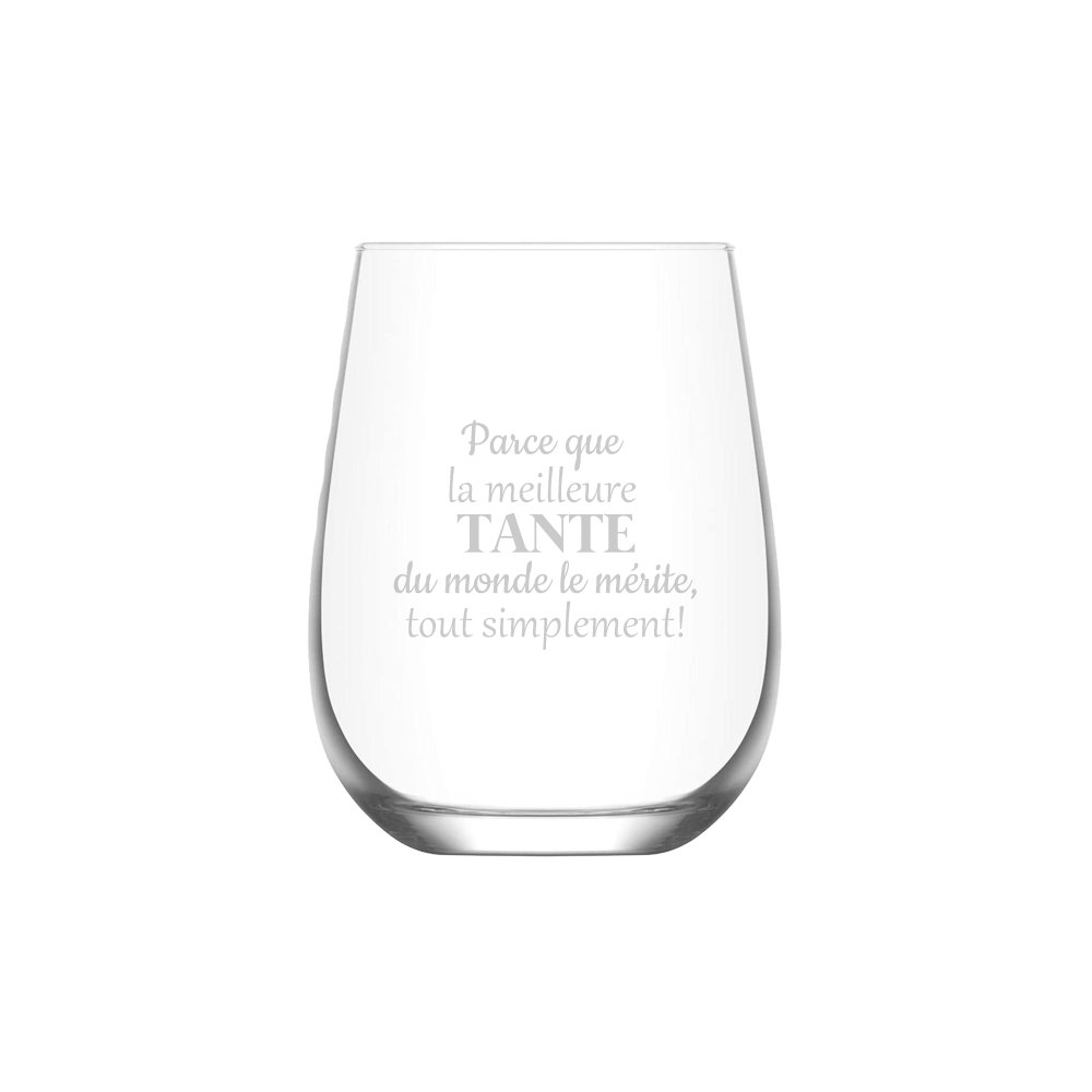 Verre gravé - Parce que la meilleure tante