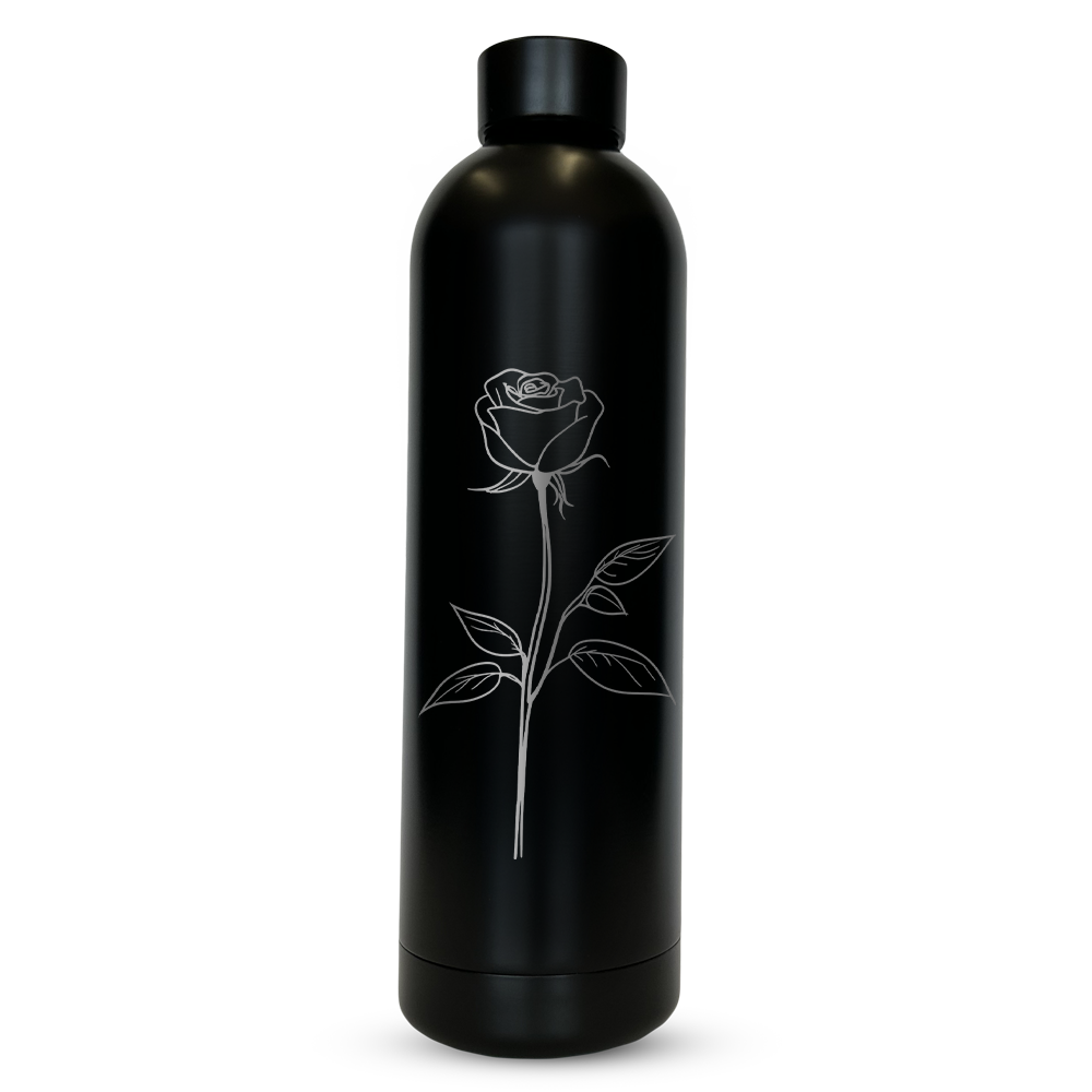 Verre gravé - Rose