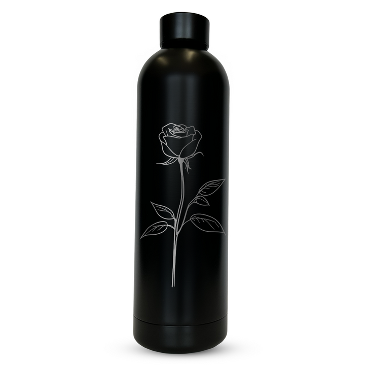 Verre gravé - Rose