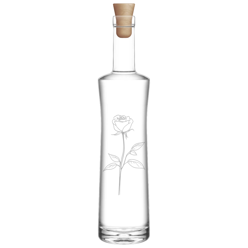 Verre gravé - Rose