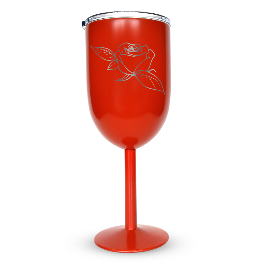 Verre gravé - Rose