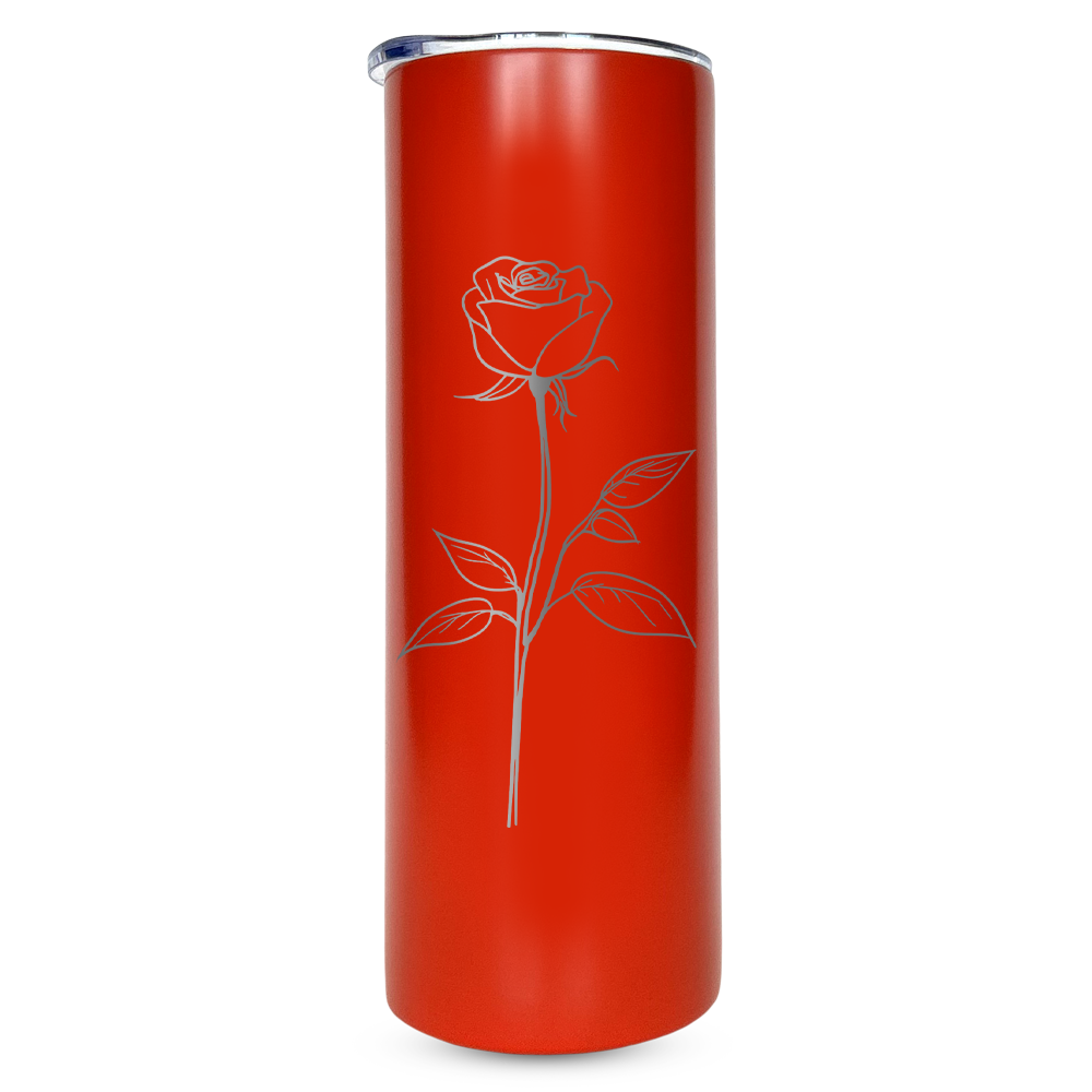 Verre gravé - Rose