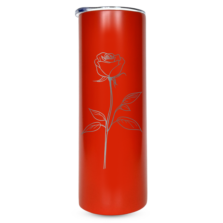 Verre gravé - Rose