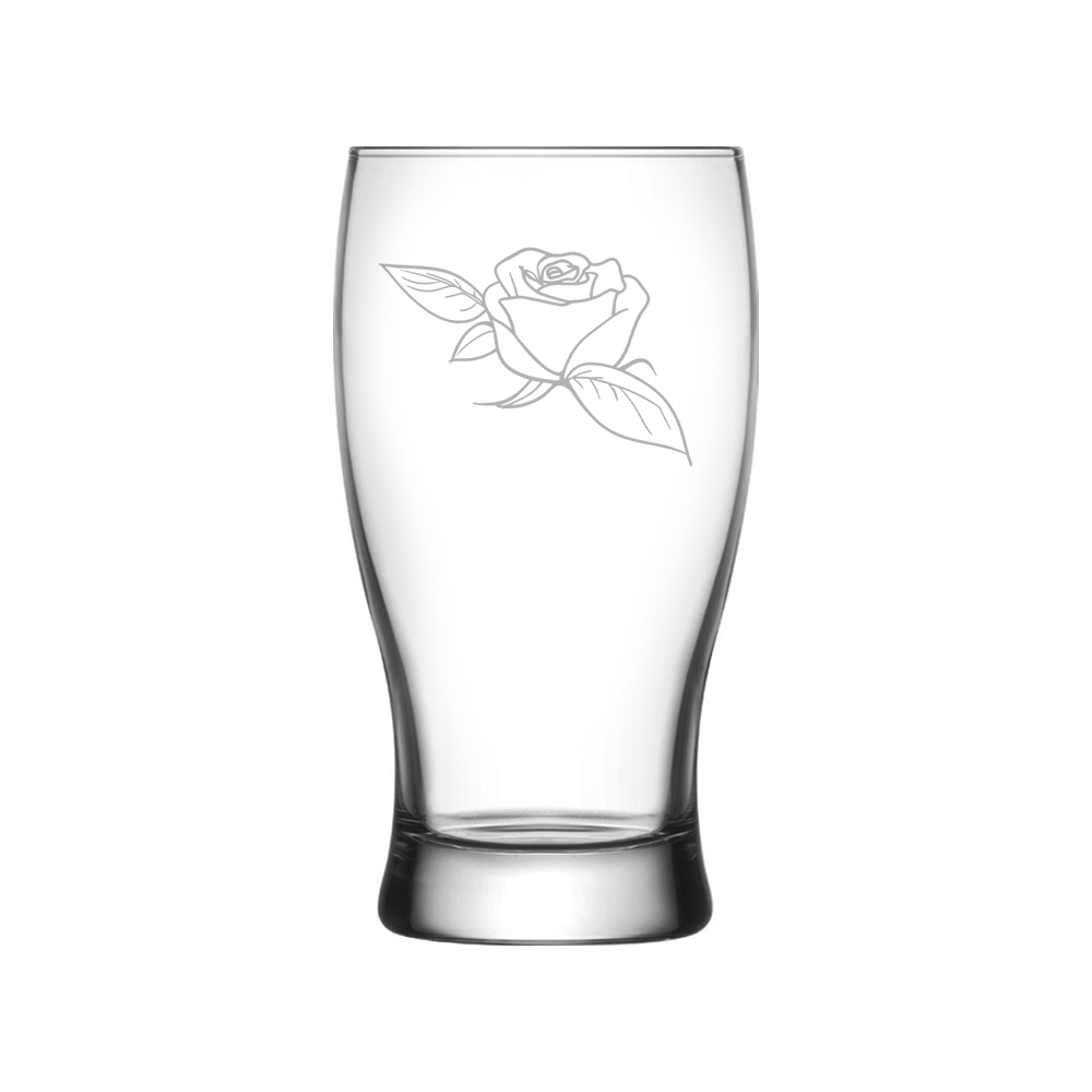 Verre gravé - Rose