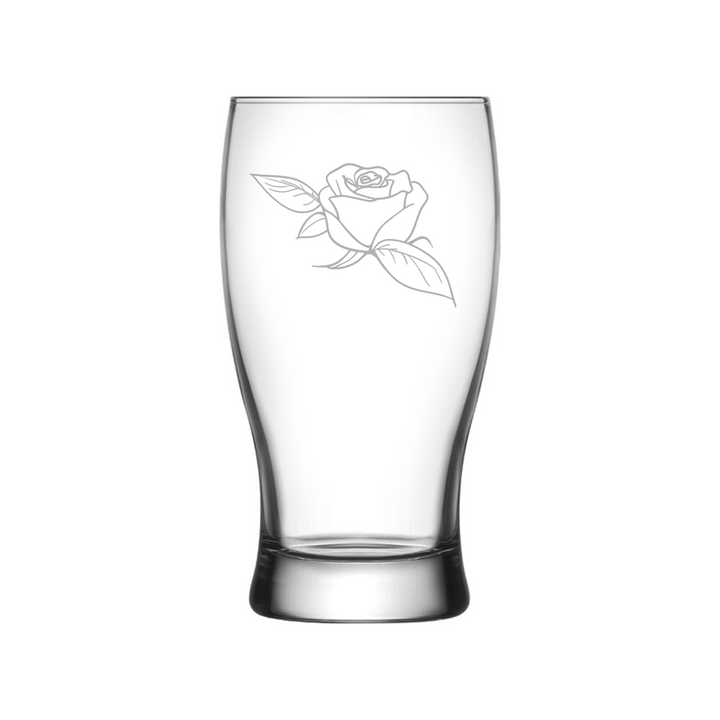 Verre gravé - Rose