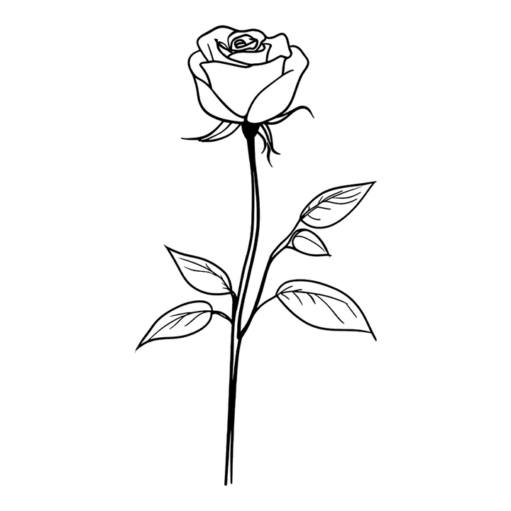 Verre gravé - Rose
