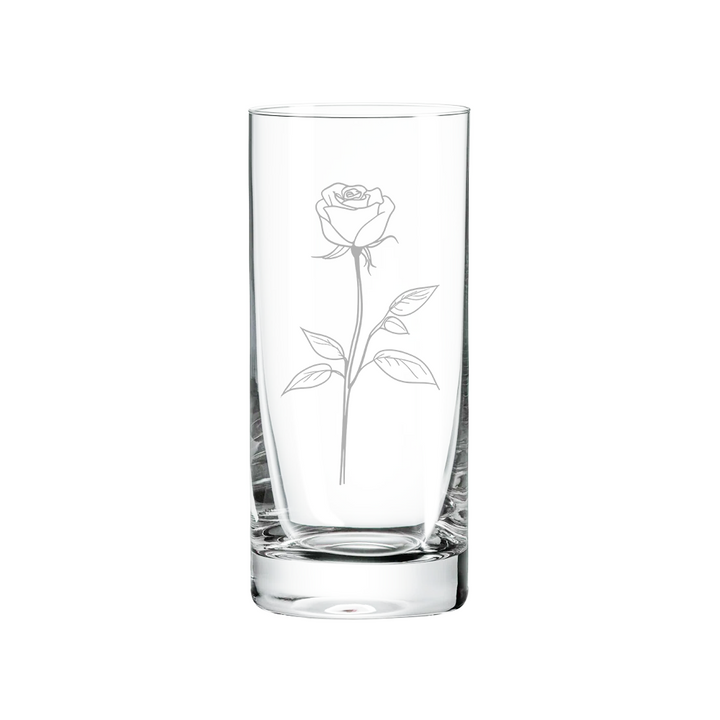 Verre gravé - Rose