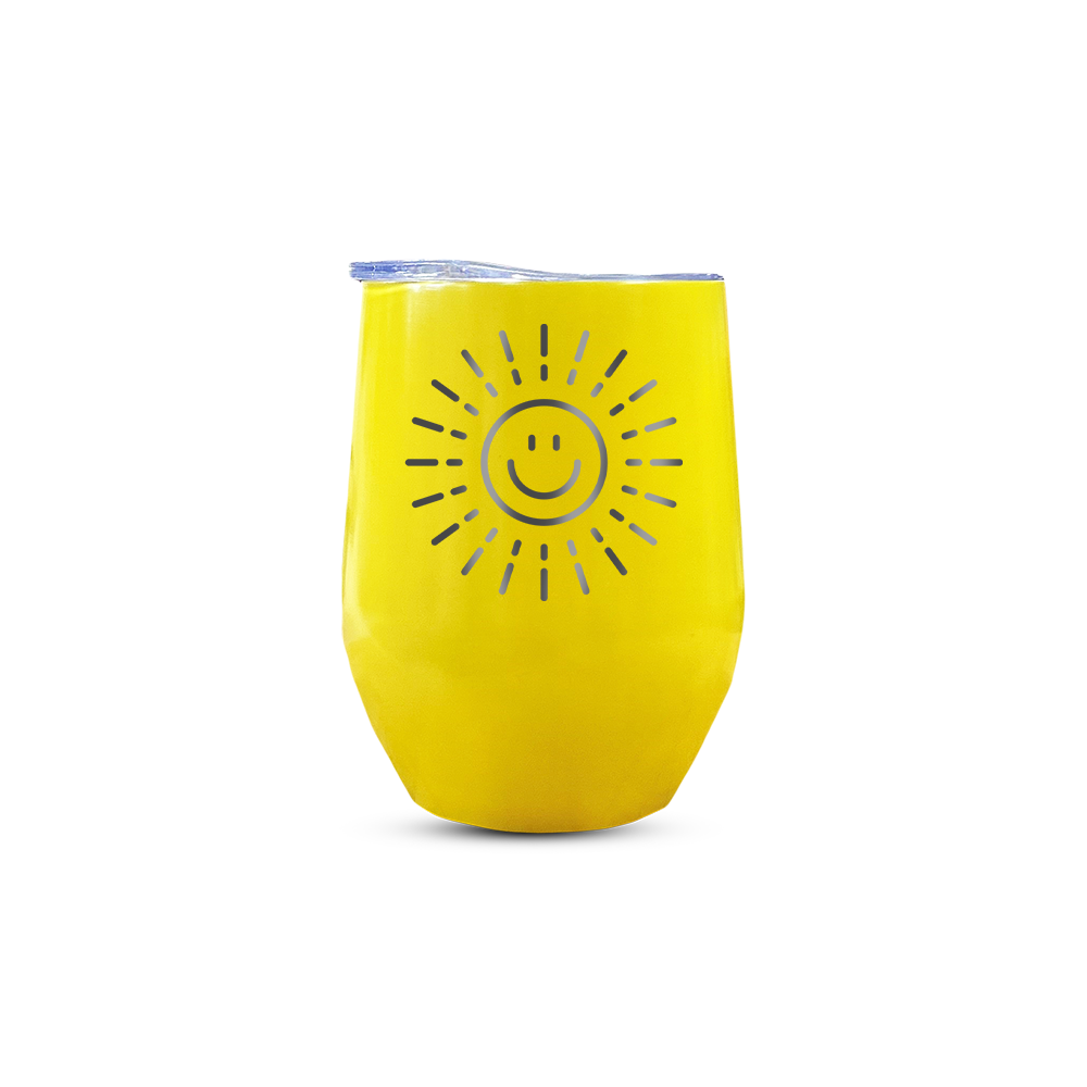 Verre gravé - Soleil Souriant