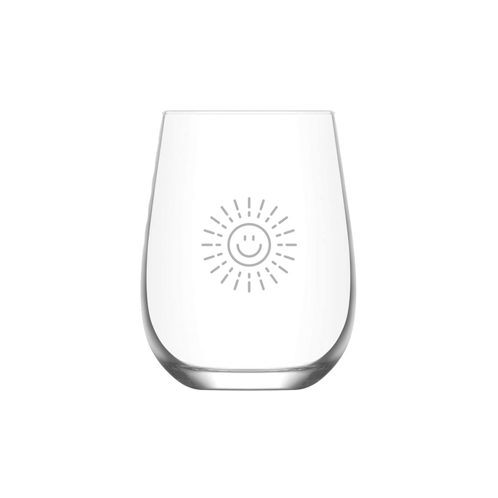 Verre gravé - Soleil Souriant
